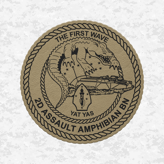 2nd Assault Amphibian Battalion "The First Wave" | Leather Patch | Velcro Backed