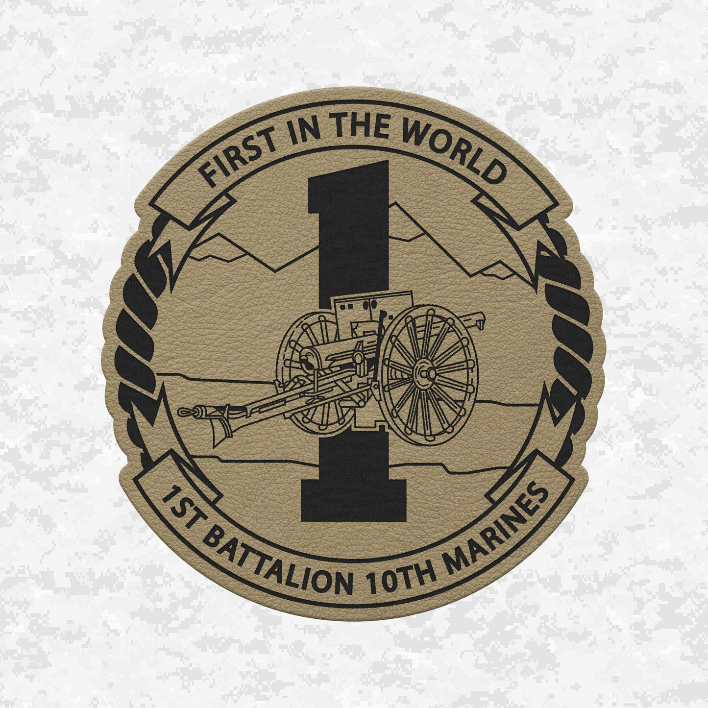 1st Battalion 10th Marines Unit "Nightmare" | Leather Patch | Velcro Backed