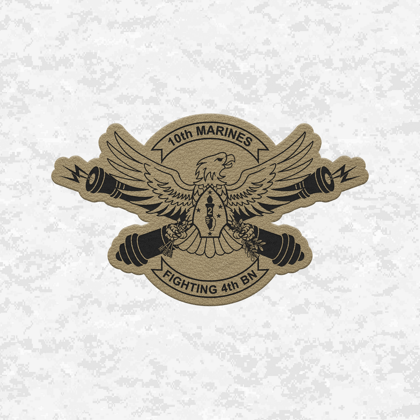 4th Battalion 10th Marines Unit "Fighting 4th" | Leather Patch | Velcro Backed