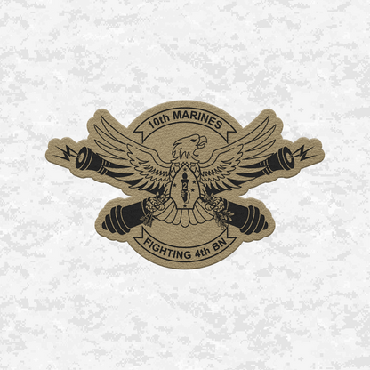 4th Battalion 10th Marines Unit "Fighting 4th" | Leather Patch | Velcro Backed