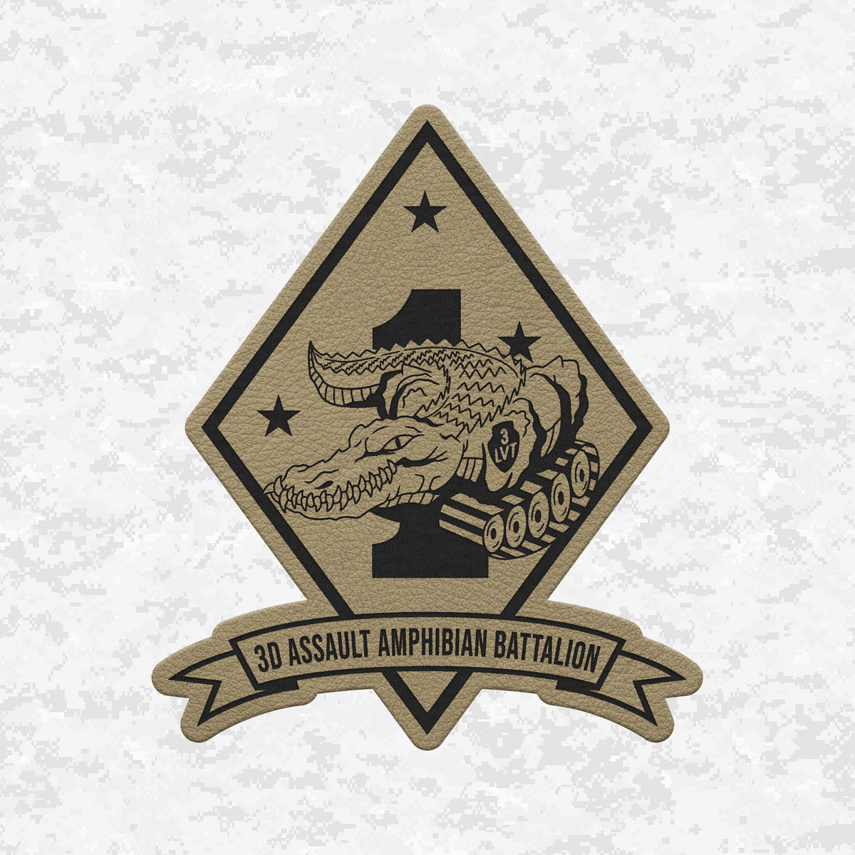 3rd Assault Amphibian Battalion "3rd Tracks" | Leather Patch | Velcro Backed
