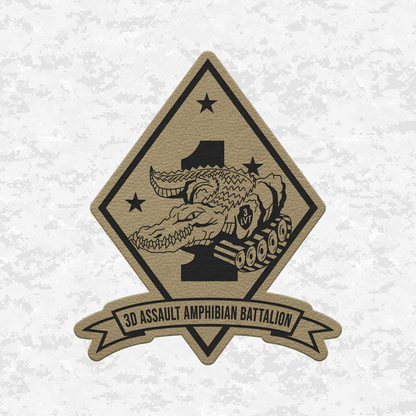 3rd Assault Amphibian Battalion "3rd Tracks" | Leather Patch | Velcro Backed