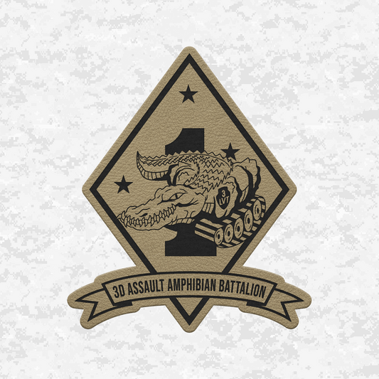 3rd Assault Amphibian Battalion "3rd Tracks" | Leather Patch | Velcro Backed