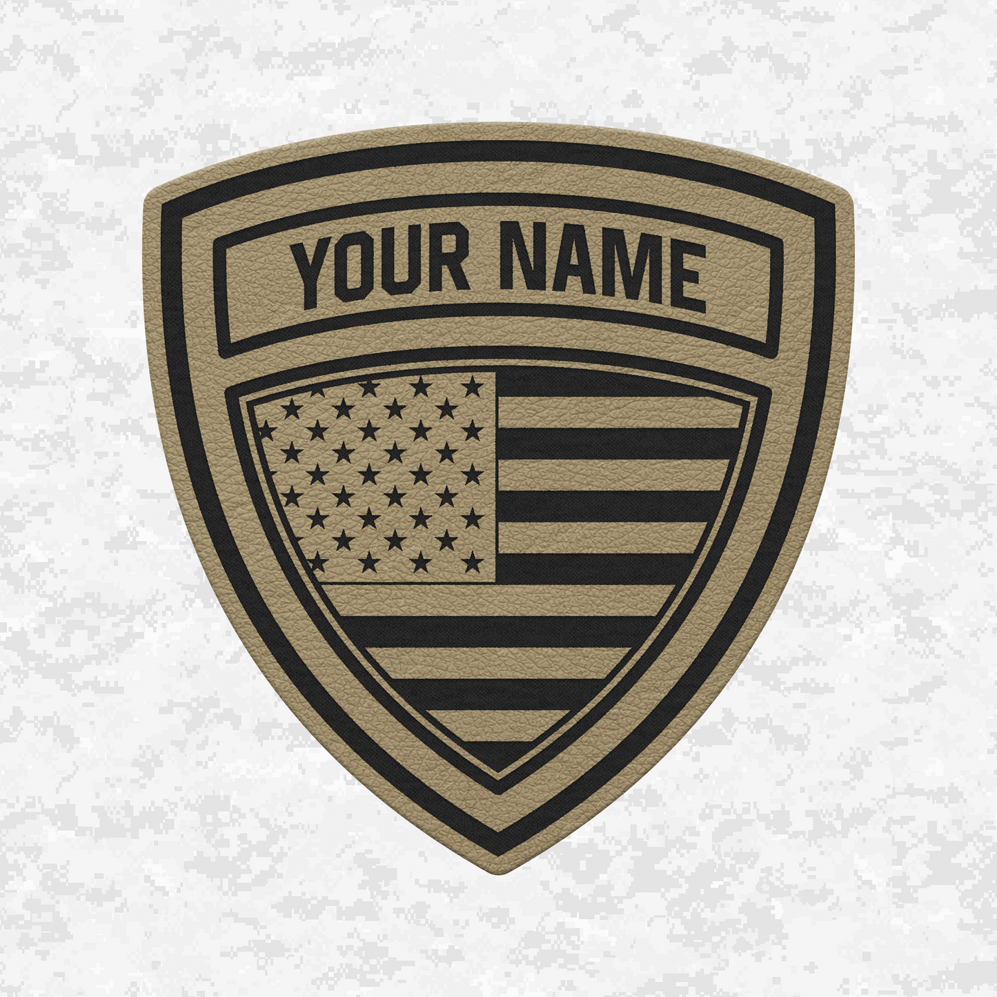 Custom US Flag Shield | Leather Patch | Velcro Backed