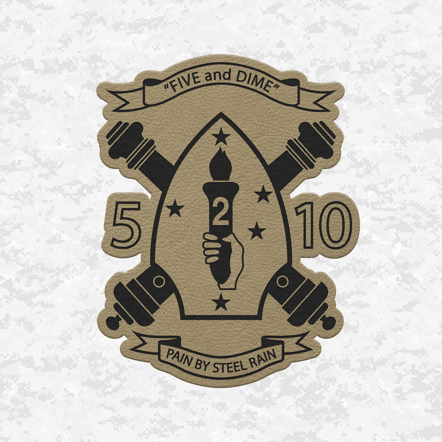 5th Battalion 10th Marines Unit "Five and Dime" | Leather Patch | Velcro Backed