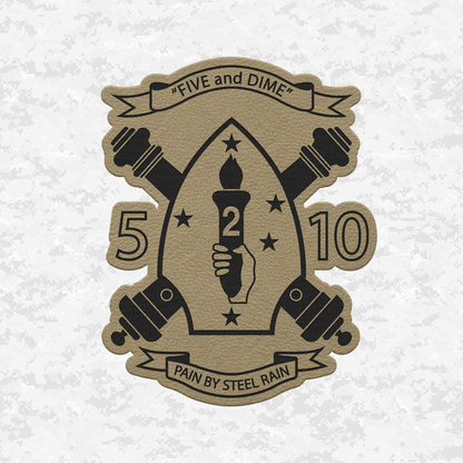 5th Battalion 10th Marines Unit "Five and Dime" | Leather Patch | Velcro Backed