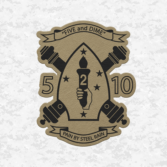 5th Battalion 10th Marines Unit "Five and Dime" | Leather Patch | Velcro Backed