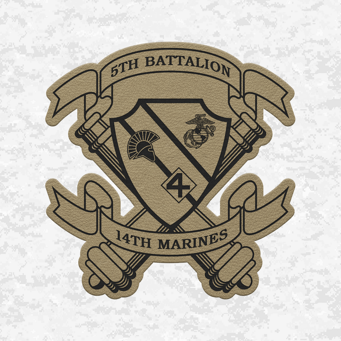 5th Battalion 14th Marines Unit "Sharphunter" | Leather Patch | Velcro Backed