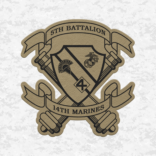 5th Battalion 14th Marines Unit "Sharphunter" | Leather Patch | Velcro Backed