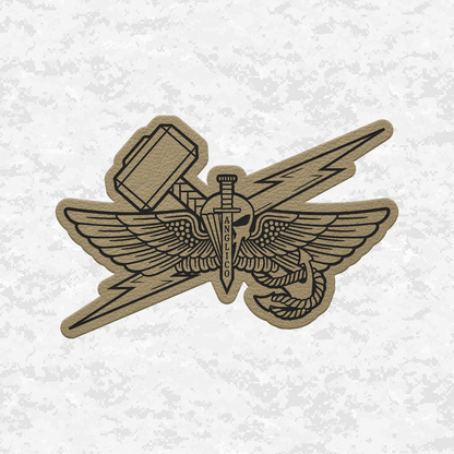 ANGLICO | Sky Lightning & Sea Thunder | Leather Patch | Velcro Backed