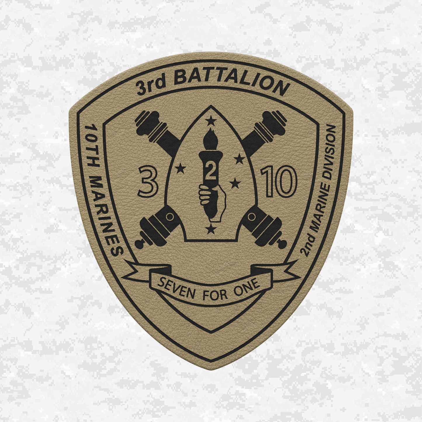 3rd Battalion, 10th Marines Unit "Seven for One" | Leather Patch | Velcro Backed