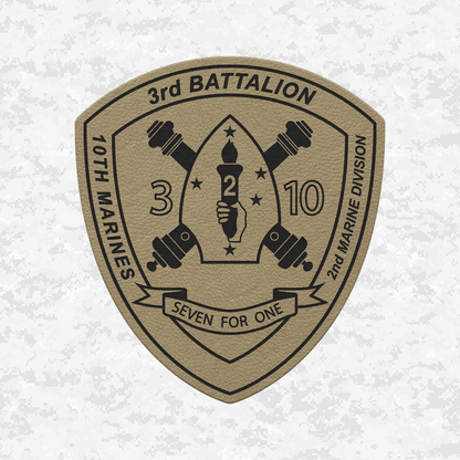 3rd Battalion, 10th Marines Unit "Seven for One" | Leather Patch | Velcro Backed