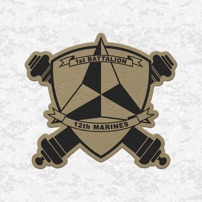 1st Battalion 12th Marines Unit "Spartans" | Leather Patch | Velcro Backed