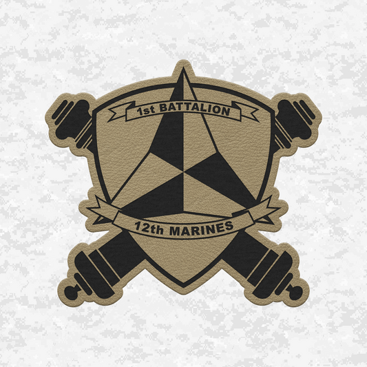 1st Battalion 12th Marines Unit "Spartans" | Leather Patch | Velcro Backed