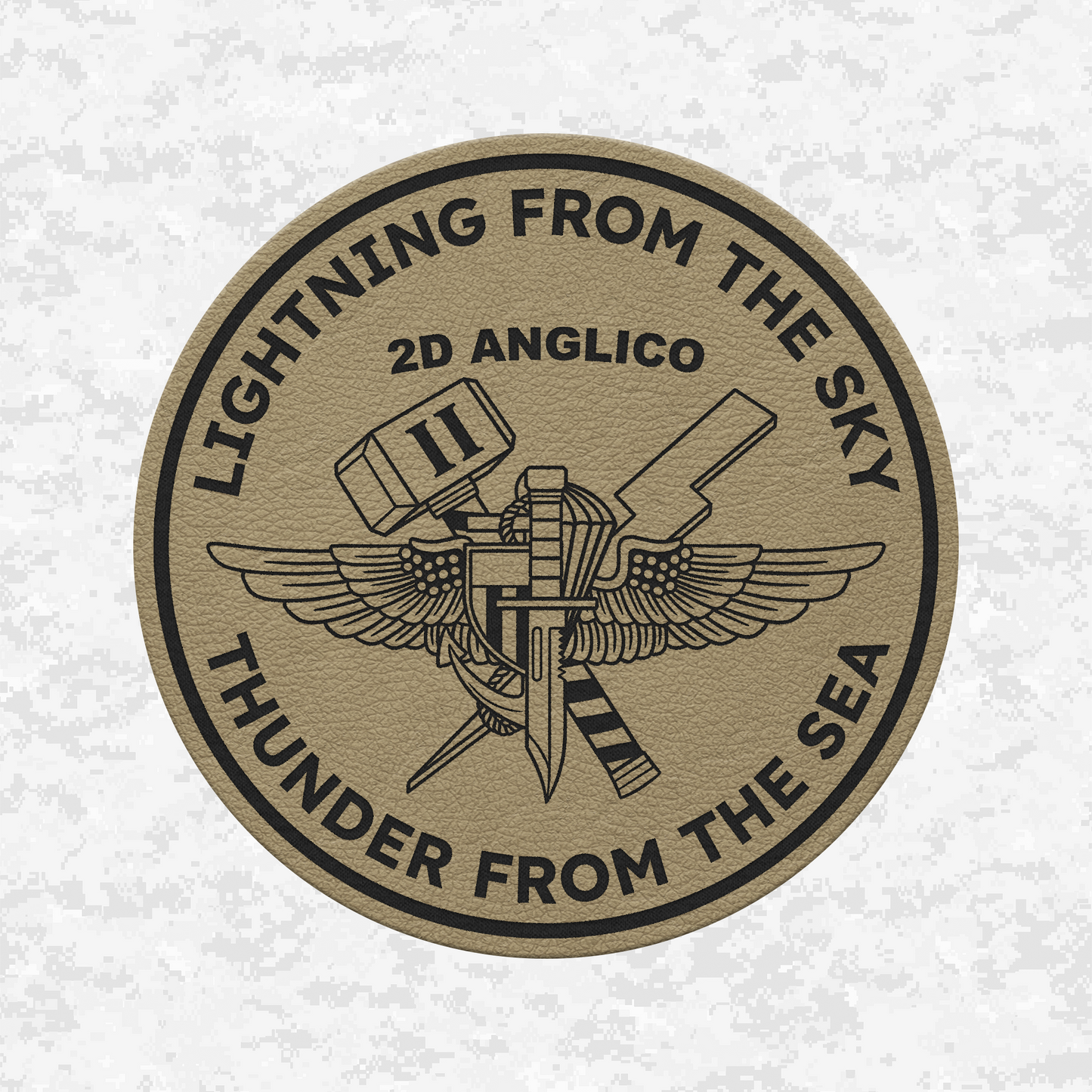 2nd ANGLICO Jack | Lightning From The Sky, Thunder From The Sea | Leather Patch | Velcro Backed