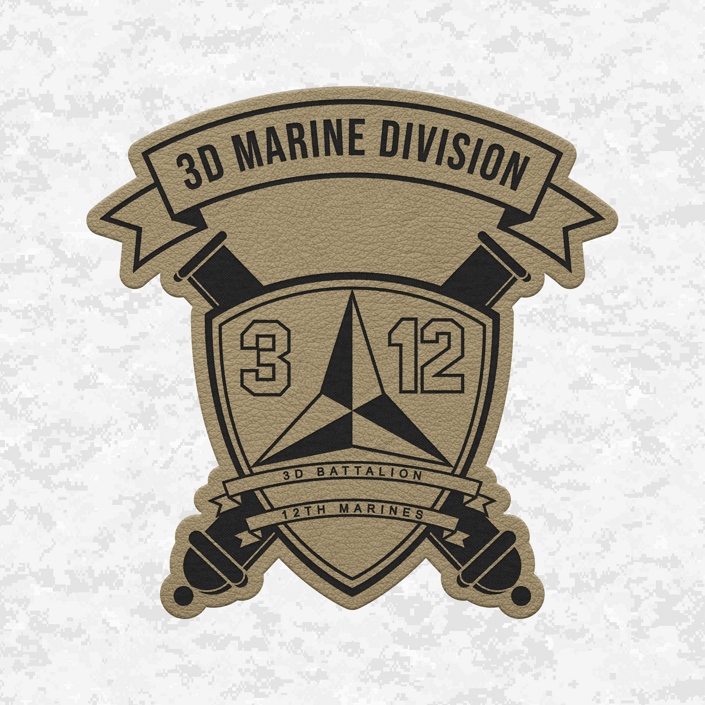 3rd Battalion 12th Marines Unit "Warriors of the Pacific" | Leather Patch | Velcro Backed