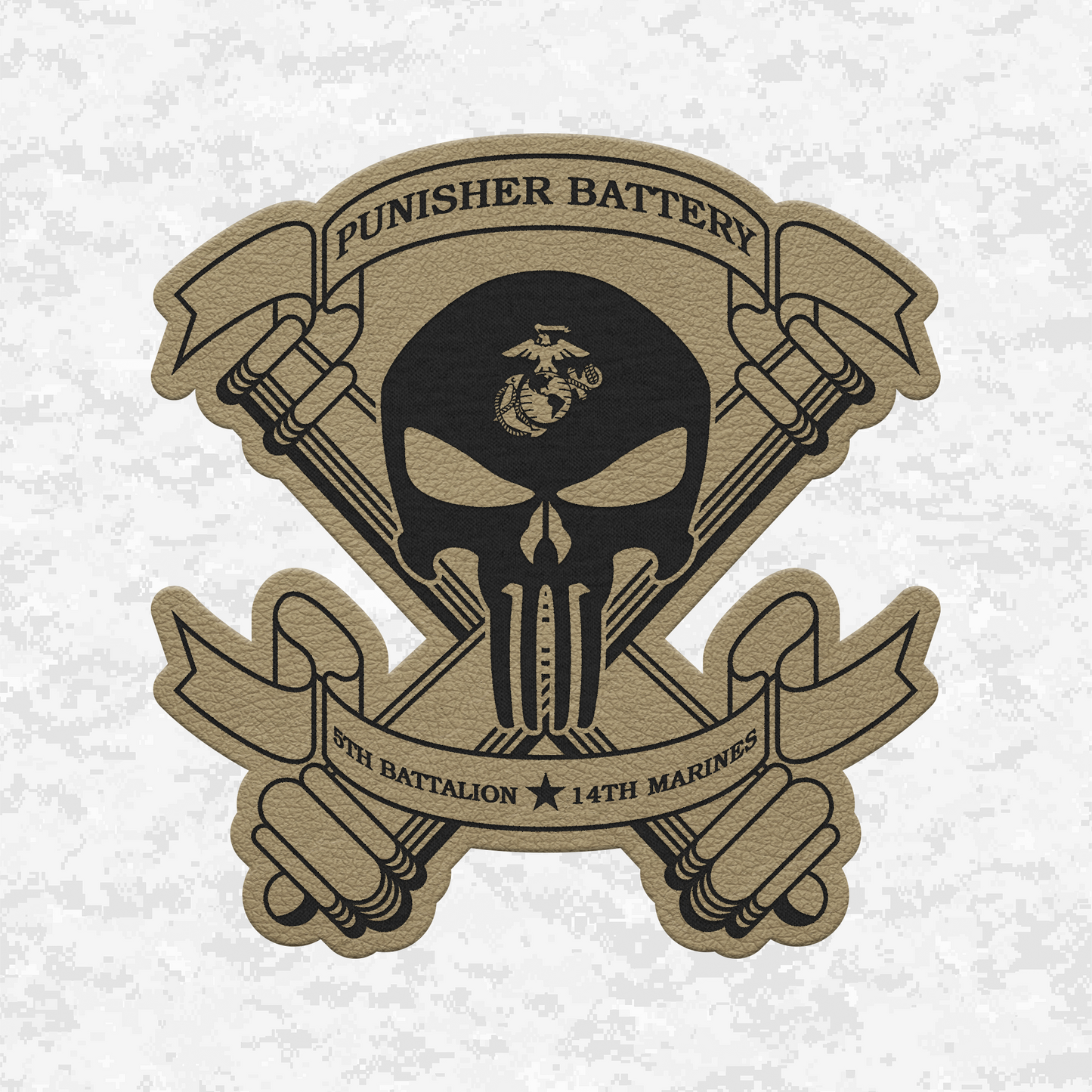 5th Battalion 14th Marines "Battery P" | Leather Patch | Velcro Backed