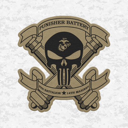 5th Battalion 14th Marines "Battery P" | Leather Patch | Velcro Backed