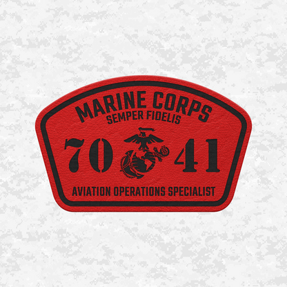 MOS 7041 Aviation Operations Specialist | Leather Patch | Velcro Backed