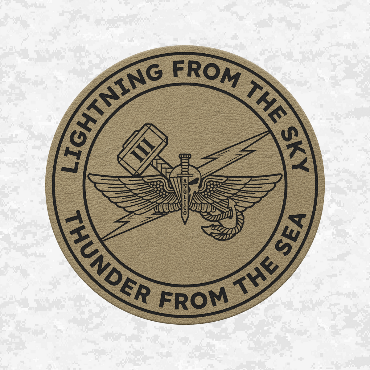 3D ANGLICO | Lightning From The Sky, Thunder From The Sea | Leather Patch | Velcro Backed