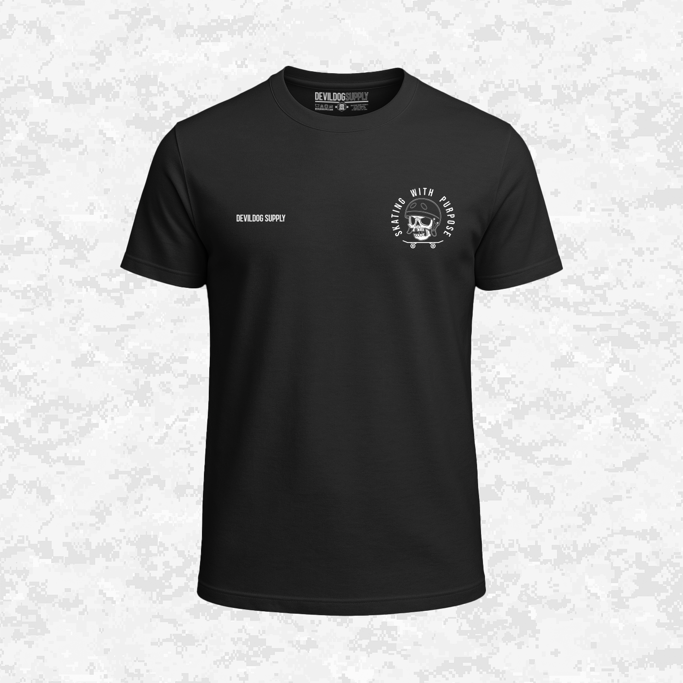 Skating With Purpose - Marine in Skate (marpat forest) | T-shirt