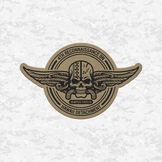 4th Reconnaissance Battalion | Hawaii Det. | Leather Patch | Velcro Backed