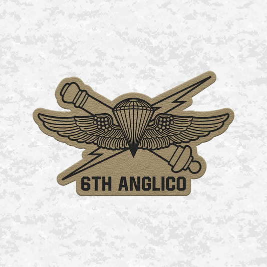 6th ANGLICO | Air Naval Fire | Leather Patch | Velcro Backed
