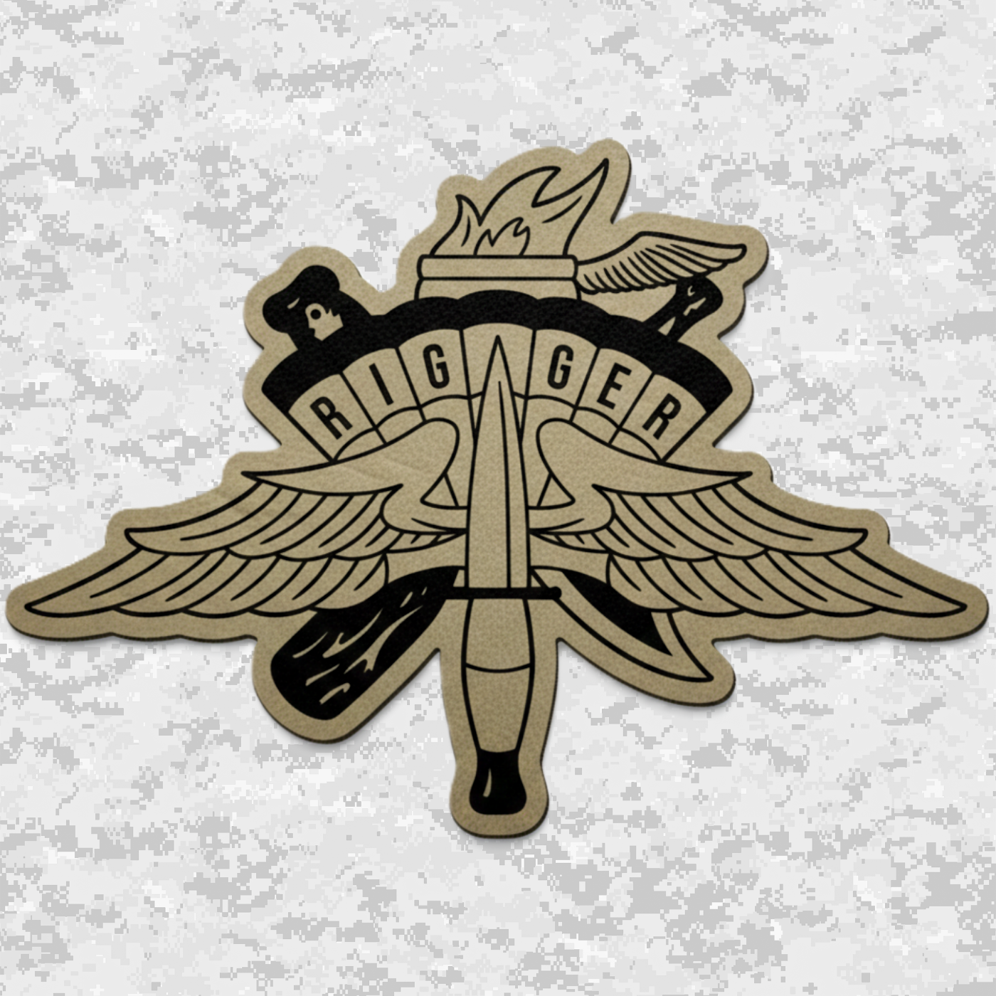 Parachute Rigger Elite (Specialized Design) | Leather Patch | Velcro Backed | Brown / Black