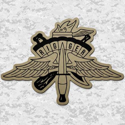 Parachute Rigger Elite (Specialized Design) | Leather Patch | Velcro Backed | Brown / Black