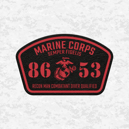 MOS 8653 Recon Man Combatant Diver Qualified | Leather Patch | Velcro Backed