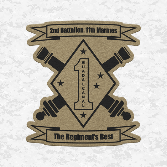 2nd Battalion 11th Marines Unit "Patriot" | Leather Patch | Velcro Backed