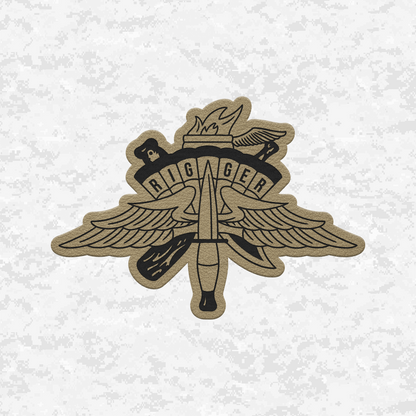Parachute Rigger Elite (Specialized Design) | Leather Patch | Velcro Backed | Brown / Black