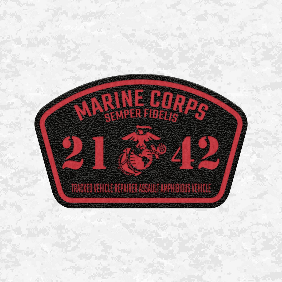 MOS 2142 Tracked Vehicle Repairer Assault Amphibious Vehicle | Leather Patch | Velcro Backed