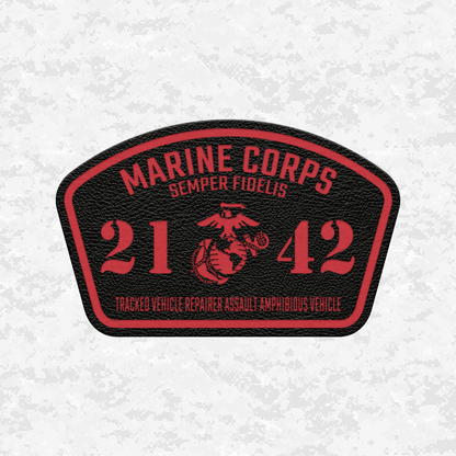 MOS 2142 Tracked Vehicle Repairer Assault Amphibious Vehicle | Leather Patch | Velcro Backed