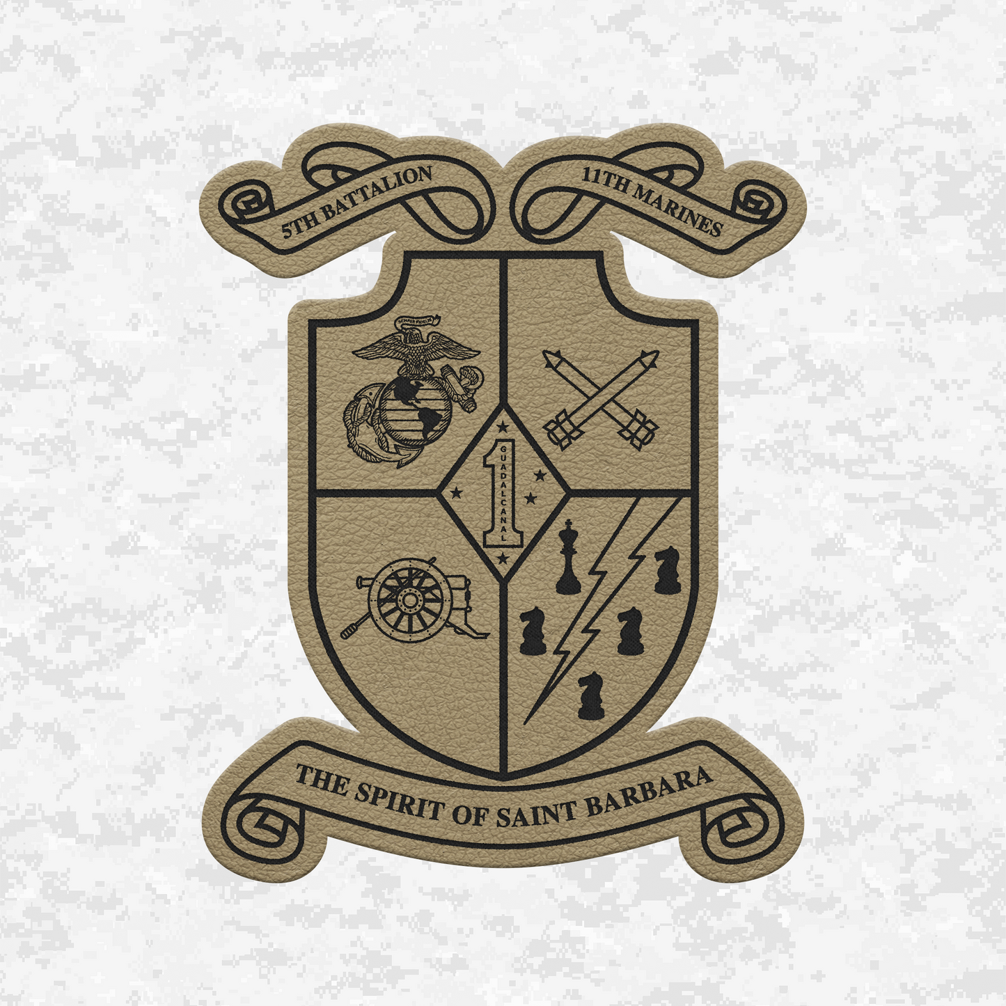 5th Battalion 11th Marines Unit "Steel Rain" #2 | Leather Patch | Velcro Backed