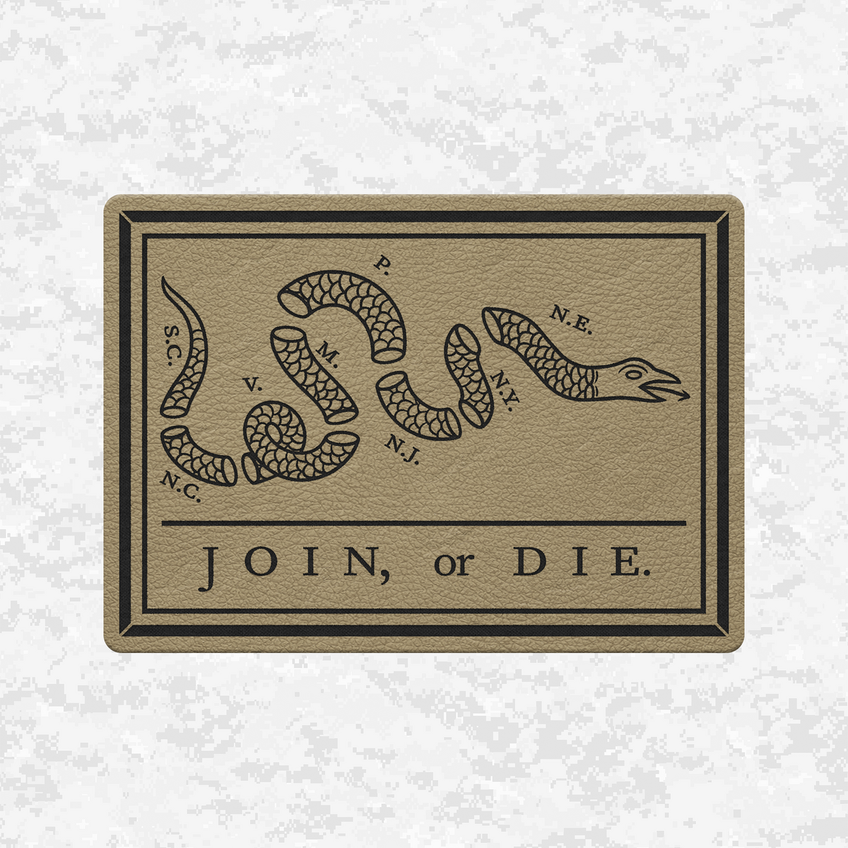 Join Or Die "Benjamin Franklin Snake Emblem" | Leather Patch | Velcro Backed