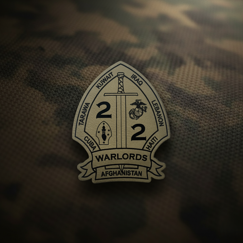 Leather Patch | 2nd Battalion 2nd Marines "Warlords" #1 | Velcro Backed