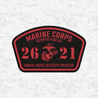 MOS 2621 Manual Morse Intercept Operator | Leather Patch | Velcro Backed