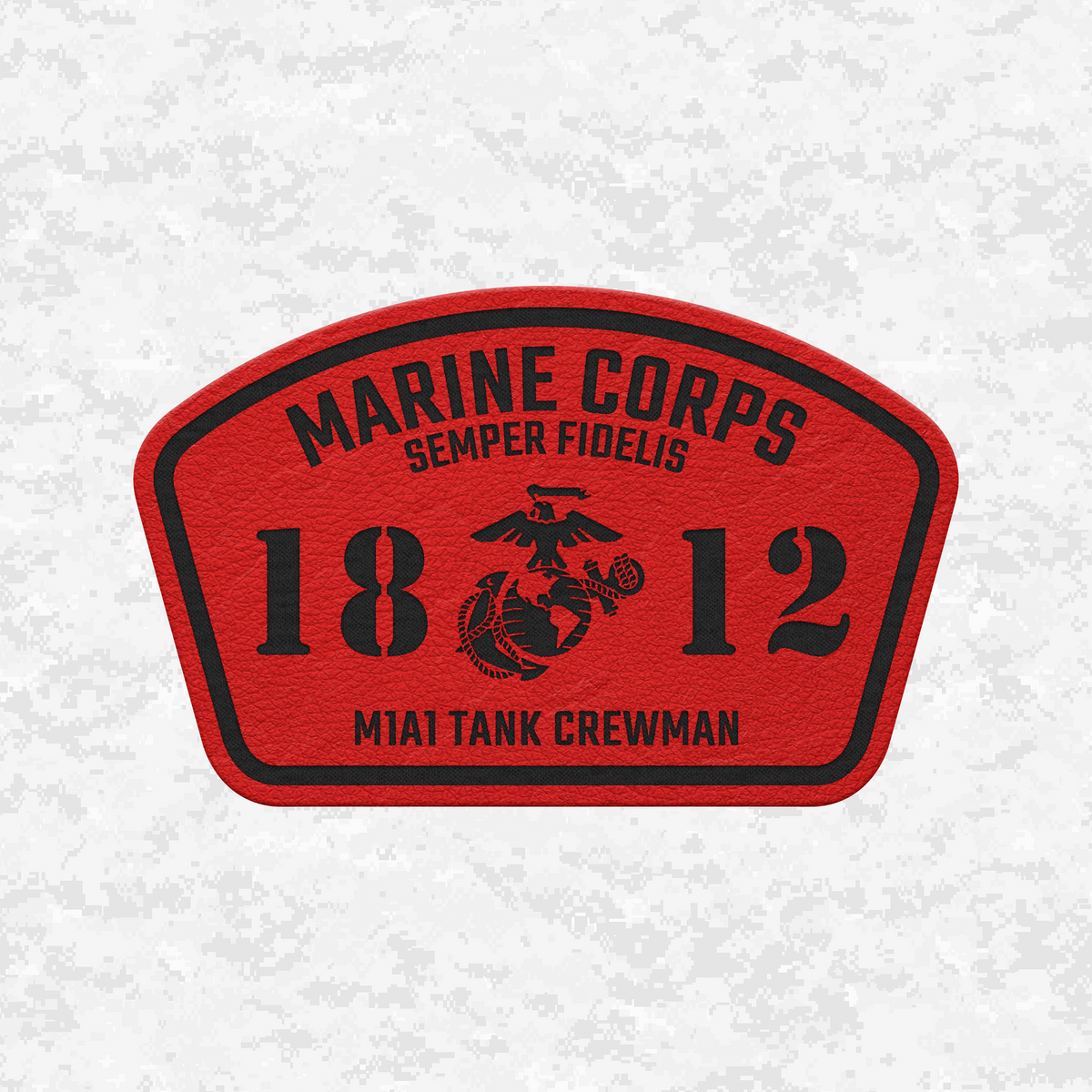 MOS 1812 M1A1 Tank Crewman | Leather Patch | Velcro Backed
