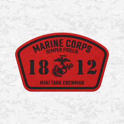 MOS 1812 M1A1 Tank Crewman | Leather Patch | Velcro Backed