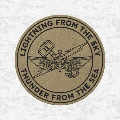 2D ANGLICO | Lightning From The Sky, Thunder From The Sea | Leather Patch | Velcro Backed
