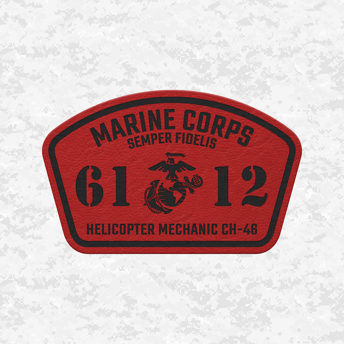 MOS 6112 Helicopter Mechanic CH-46 | Leather Patch | Velcro Backed