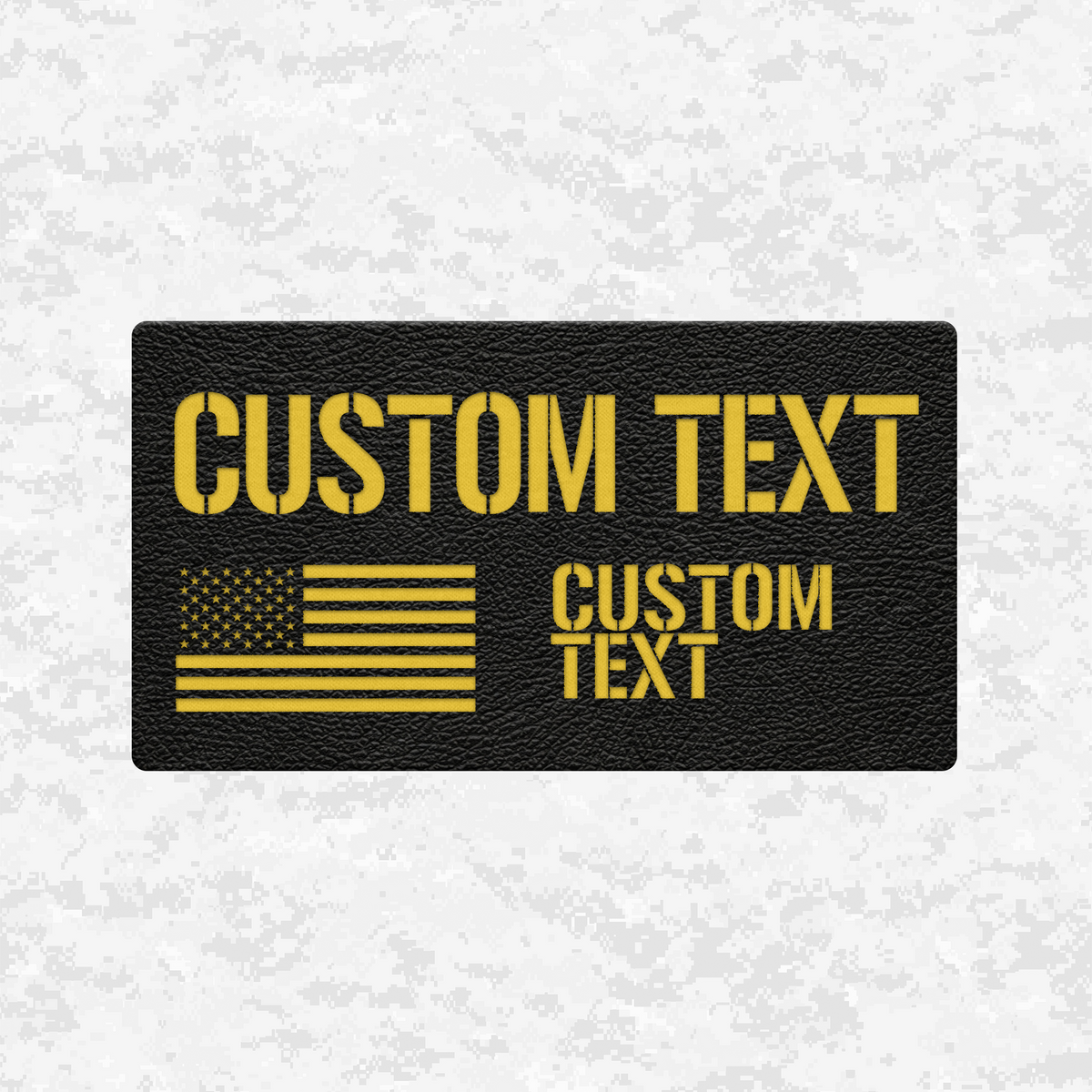 Custom Text Tactical Flag Graphic | Leather Patch | Velcro Backed