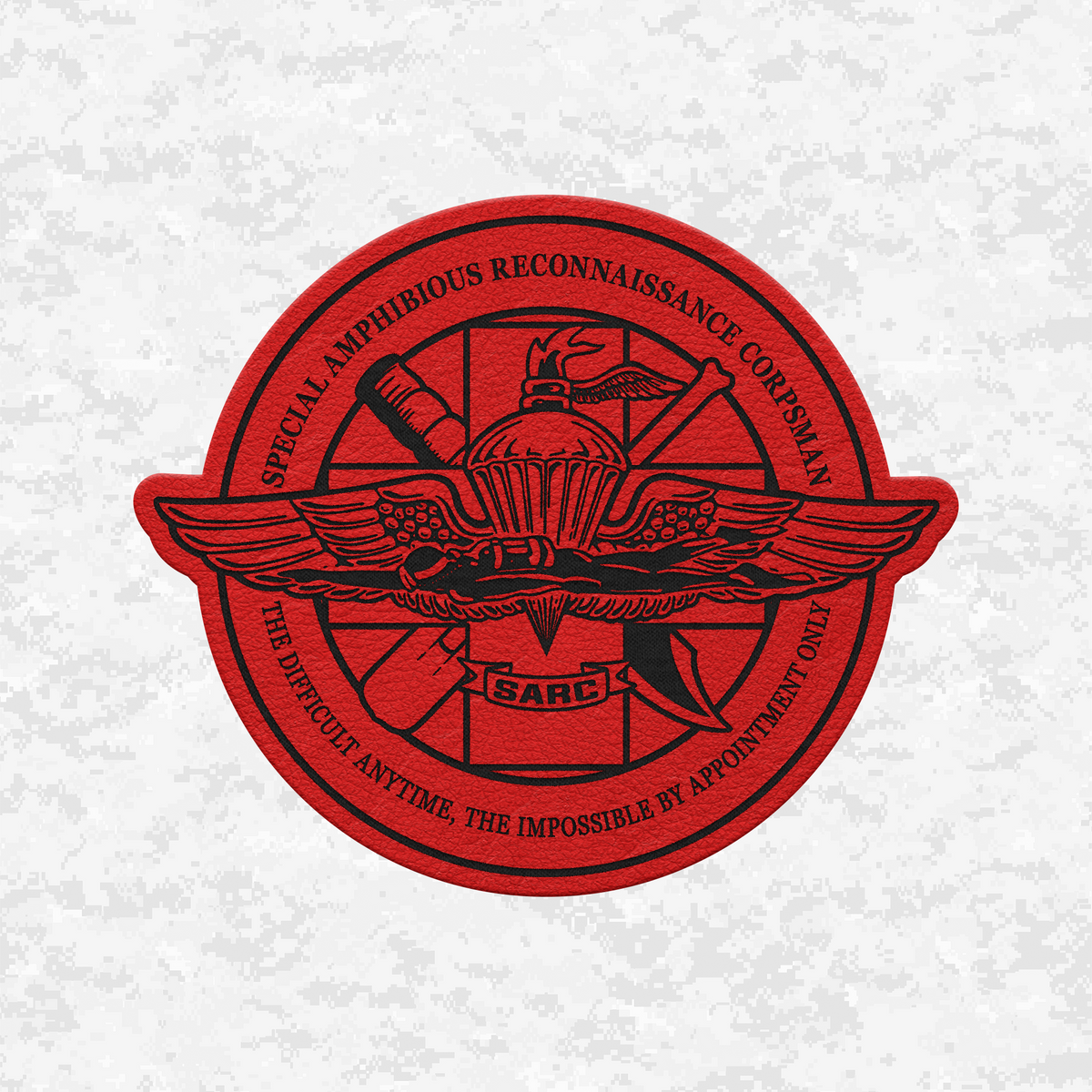 SARC Special Amphibious Reconnaissance Corpsman | The Difficult Anytime | Leather Patch | Velcro Backed