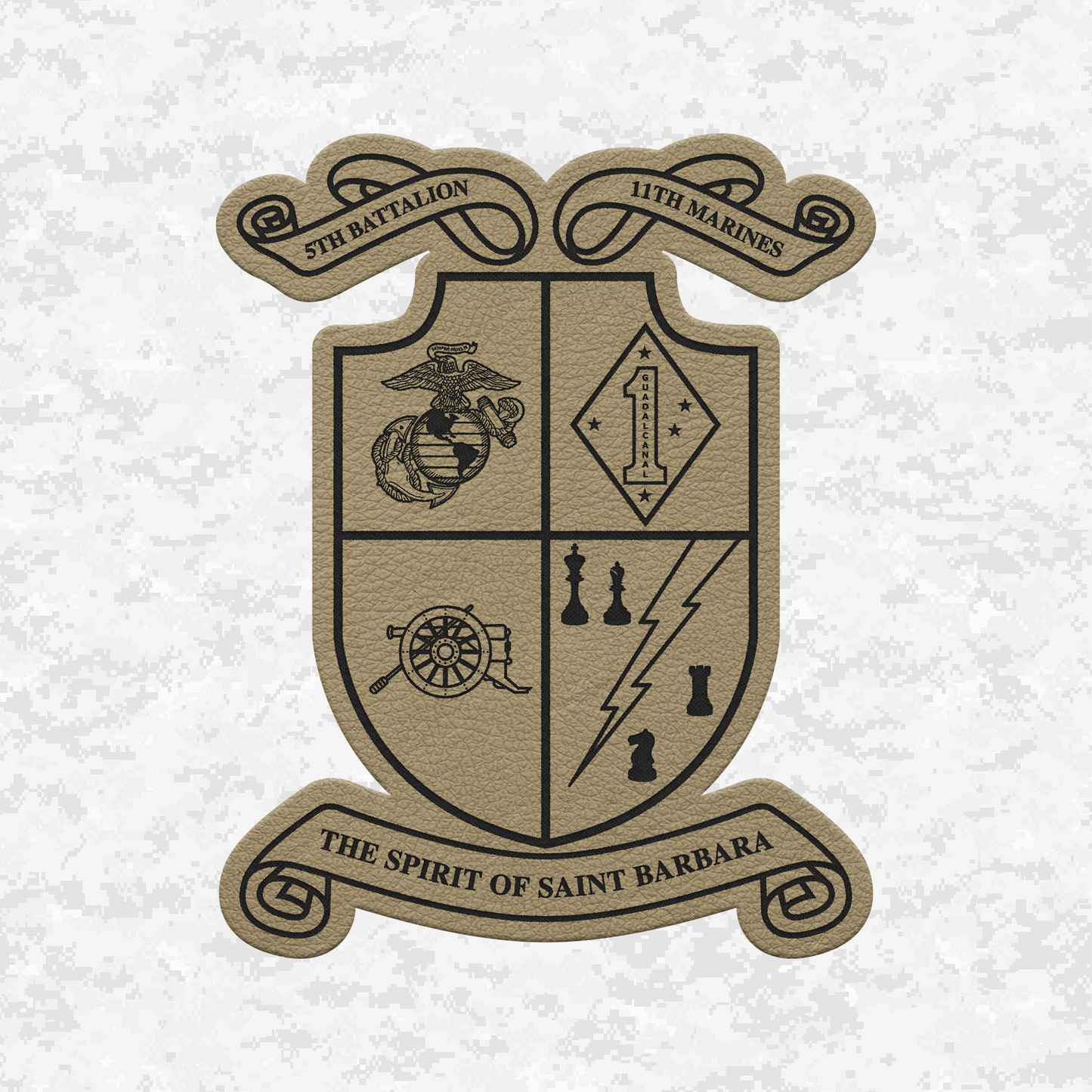 5th Battalion 11th Marines Unit "Steel Rain" #1 | Leather Patch | Velcro Backed