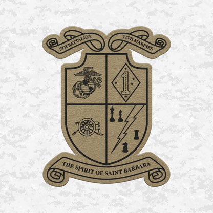 5th Battalion 11th Marines Unit "Steel Rain" #1 | Leather Patch | Velcro Backed