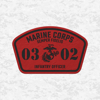 MOS 0302 Infantry Officer | Leather Patch | Velcro Backed