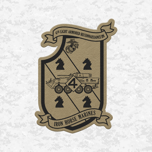 4th Light Armored Reconnaissance Battalion "Iron Horse Marines" | Leather Patch | Velcro Backed