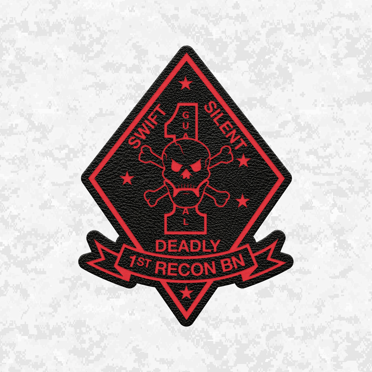 1st Reconnaissance Battalion Unit ¨Swift, Silent, Deadly¨ | Leather Patch | Velcro Backed