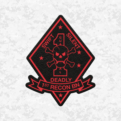 1st Reconnaissance Battalion Unit ¨Swift, Silent, Deadly¨ | Leather Patch | Velcro Backed